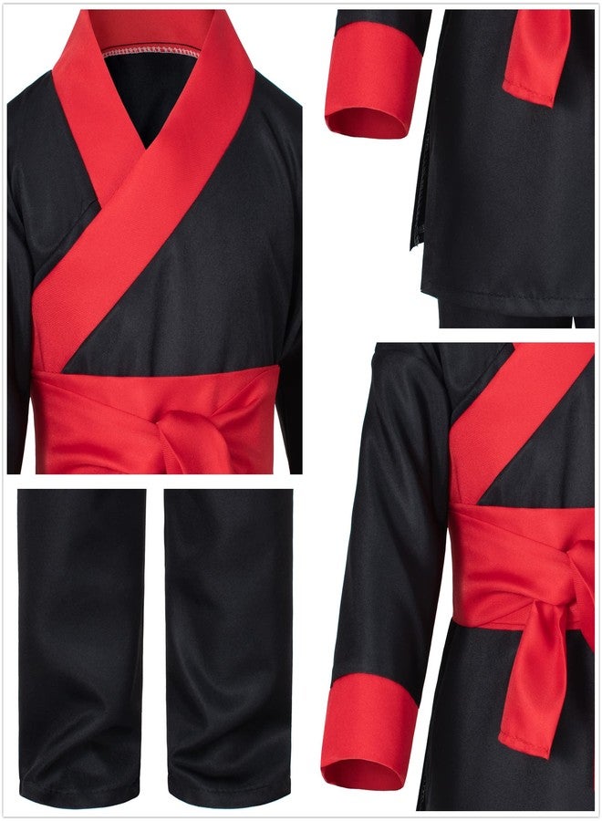 Elibelle Dress up Warrior Samurai Costume Boys Halloween for Kids 130cm 6-7yrs Black - Image 4